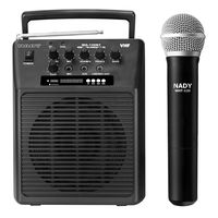 Nady WA-120BT HT Wireless Portable compact P.A full-range speaker system with built-in amplifier, BLUETOOTH, mp3 player, mixer, handheld wireless microphone