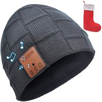 YogerYou Bluetooth Beanie Hat Headphones Winter Knit Hat Gifts for Men Dark Grey