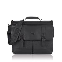 Solo Thompson 15.6 Inch Briefcase with Padded Laptop Compartment, Black/Grey