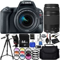Canon EOS Rebel SL2 DSLR Camera with 18-55mm Lens (Black) - 17PC Accessory Bundle Includes 64GB SD Memory Card + TTL Auto Focus Digital Dedicated Flash + 72" Tripod + Universal Wireless Remote + More