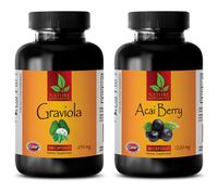 Weight Loss Fast - GRAVIOLA Extract - ACAI Berry Extract - graviola Pills - 2 Bottles Combo (60 Capsules + 60 Capsules)