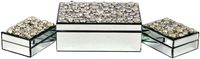 Galt International Crystal Pebble Mirrored Nesting Jewelry Boxes, Set of 3