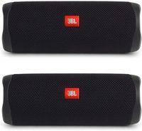 JBL Flip 5 Waterproof Portable Wireless Bluetooth Speaker Bundle - (Pair) Black
