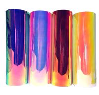 Opal Holographic Vinyl Sheets 12" x 12" | Craft Vinyl Adhesive Bundle | Cricut Expression Explore, Silhouette Cameo, Signs, Decals by StyleTech (Opal Vinyl) (Blue, Pink, White, and Yellow, 4-Pack)