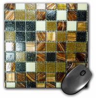 3D Rose"Image of Gold Copper and Black Metallic Tiles" Matte Finish Mouse Pad - 8 x 8" - mp_223492_1