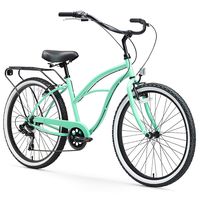 sixthreezero Around The Block Women's 7-Speed Beach Cruiser Bicycle, 24" Wheels, Mint Green with Black Seat and Grips