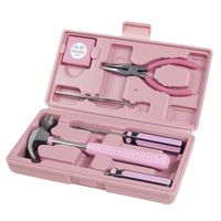 Household Hand Tools, Pink Tool Set - 9 Piece by Stalwart, Set Includes - Hammer, Screwdriver Set, Pliers (Tool Kit for the Home, Office, or Car)