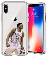iPhone Xs Max Case Epic Cases Ultra Slim Thin Light Wireless Charging Crystal Clear Basketball Series Soft Transparent TPU Case Cover Apple (Greek Freak, iPhone Xs Max)