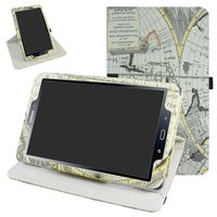 TAB A 10.1 2016 Rotating Case,Mama Mouth 360 Degree Rotary Stand with Cute Lovely Pattern Cover for 10.1" Samsung Galaxy TAB A 10.1 T580 T585 Android Tablet 2016,Map White