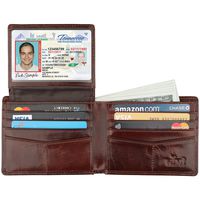Wallet for Men-Genuine Leather RFID Blocking Bifold Stylish Wallet With 2 ID Window (Chocolate)