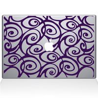 The Decal Guru Curly Tangle Swirl Pattern Decal Vinyl Sticker, 13" MacBook Air, Lavender (2325-MAC-13A-LAV)