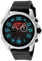 Diesel Men's Stainless Steel Touchscreen Watch with Silicone Band Strap, Black, 22 (Model: DZT2008)