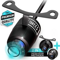 Car Rear View Backup Camera - Auto Reverse Parking Camera for Car - High Definition - Best View Angel - Universal Vehicle Back Up Car Camera- Bracket and Flush Mount by Yanees