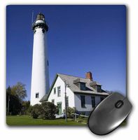 3dRose LLC 8 x 8 x 0.25 Inches Michigan Lake Huron Presque Isle Lighthouse Walter Bibikow Mouse Pad (mp_91241_1)