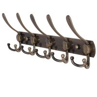 Dseap Coat Rack Wall Mounted - 5 Tri Hooks, Heavy Duty, Stainless Steel, Metal Coat Hook Rail for Coat Hat Towel Purse Robes Mudroom Bathroom Entryway,Bronze