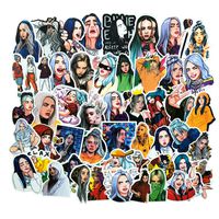 Laptops Sticker, Billie Eilish Stickers for Water Bottles.50 PCS American Singer Stickers Waterproof Vinyl Decal Sticker for Phone,Compute,Cars,Bicycles,Mac Book, PS4, Xbox ONE. (Billie Eilish)
