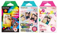 Fujifilm Instax Mini Instant Film Rainbow & Staind Glass & Candy Pop Film -10 Sheets X 3 Assort Value Set(with Values Japan Original Discription of Goods)