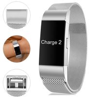 Find-MyWay Compatible with Fitbit Charge 2 Band,Charge 2 Accessories Stainless Steel Bracelet Women Men Wristbands Strap Rose Gold Silver Compatible for Charge 2 Fitness Tracker