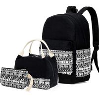 BLUBOON Canvas Bookbags School Backpack Laptop Schoolbag for Teens Girls High School (E0051-Black)