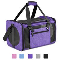 Moyeno Cat Carriers Dog Carrier Pet Carrier for Small Medium Cats Dogs Puppies up to 15 Lbs, TSA Airline Approved Small Dog Carrier Soft Sided, Collapsible Waterproof Travel Puppy Carrier - Purple