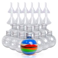 JJ CARE 12 Round-Shaped Bottles with Funnels for Art Sand/Scenic Sand Non-Toxic Colored Sand for Kids' Arts & Crafts, Decorations and Crafty Collection Bottles