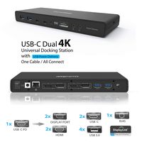 MediaGear USB C Dock (60W Power Delivery): Dual 4K@60Hz Single 5K@60Hz Display - 2 HDMI, 2 DisplayPort, 4x USB A 3.0, 2x Type C, Ethernet, Audio Mic Jack Compatible w/ Mac + Windows OS & Thunderbolt 3