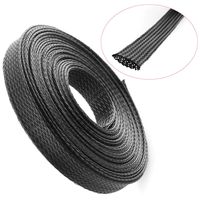 DGZZI Braided Wire Sleeve 16.4ft 1/2 Inch Flame-Retardant Black Expandable Braided Cable Sleeving for Automotive Wire Audio Video and Other Home Device Cable