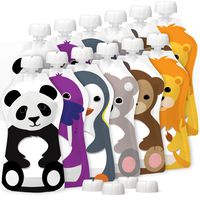 Squooshi Reusable Food Pouches | 12 Pack 5 oz. Size | Baby Food or Toddler Kids Squeeze Pouch
