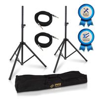 Pyle Stage & Studio DJ Speaker Stand Kit - Pro Audio PA Loudspeaker Stands & Audio Cable, Storage Bag, 1/4'' -inch Connector (PMDK102)