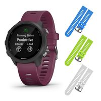 Garmin Forerunner 245 GPS Running Smartwatch with Included Wearable4U 3 Straps Bundle (Berry 010-02120-01, Blue/Lime/White)