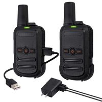 CAMWAY 2 Packs Mini Walkie Talkies USB Rechargeable Long Range Two-Way Radios 16 Channel 50 CTCSS Vox Handle Portable for Family, Home, Cruise, Ship, Camping, Hiking