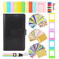 Sunmns Camera Accessories Bundle Kit for Fujifilm Instax Mini 9/8/ 90/70, Accessory Include Album, Film Stickers, Desk Frames, Hanging Frame, Strap (Black)