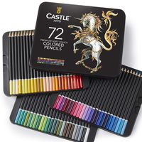 Castle Art Supplies 72 Colored Pencils Set for Coloring Books - New and Improved Premium Artist Soft Series Lead with Vibrant Colors