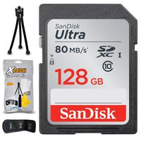 64GB SD Memory Card (High-Speed) + Xtech Starter Kit for Canon DSLR Cameras Including Canon EOS 80D 77D 70D 60D EOS Rebel T7i T6i T6S T6 T5i T5 EOS 6D Mark II, EOS 5D Mark III (128GB Memory Card)