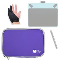 DURAGADGET Purple Water-Resistant Neoprene Carry Case for Wacom Intuos 'Art' | 'Draw' | 'Photo' | 'Comic' Pen and Touch Graphics Tablets - Now with Bonus 2-Finger Artist Drawing Glove!