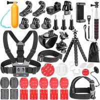 Neewer 54-in-1 Action Camera Accessory Kit Compatible with GoPro Hero Session/5 Hero 1 2 3 3+ 4 5 6 SJ4000 5000 6000 DBPOWER AKASO VicTsing APEMAN WiMiUS Rollei QUMOX Lightdow Campark Sony Sports DV