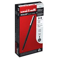 uni-ball 60151 Roller Pens, Micro Point (0.5mm), Black, 12 Count