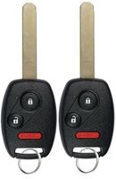 KeylessOption Keyless Entry Remote Control Uncut Car Ignition Chip Key Fob Replacement for Honda Ridgeline Odyssey OUCG8D-380H-A (Pack of 2)
