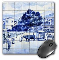 Portugal, Madeira, painted glazed tiles of a facade - EU23 KWI0031 - Mouse Pad, 8 by 8 inches (mp_138459_1)