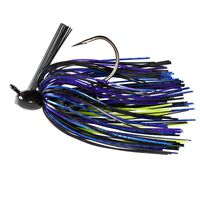 War Eagle Flipping Jig Black Blue Purple Chartreuse Skirt 1/2 oz.