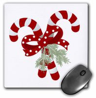 3dRose LLC 8 x 8 x 0.25 Inches Mouse Pad, Crossed Peppermint Candy Canes (mp_35816_1)