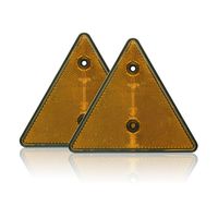BSK 6'' Amber Triangle Warning Reflector Truck Trailer - 2 - Pack