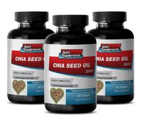 Weight Loss Appetite suppressant - CHIA Seed Oil 2000 - Natural Source of Omega 3 6 9 Fatty ACIDS - Omega 6 Skin - 3 Bottles (180 Softgels)