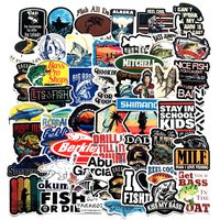50pcs Fishing Outdoor Fish Stickers for Laptop StickersMotorcycle Bicycle Skateboard Luggage Decal Graffiti Patches Stickers for [No-Duplicate Sticker Pack]
