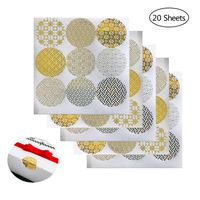 20 Sheets Decorative Gold Circle Envelope Seals Stickers Gift Boxes Stickers Label Stickers