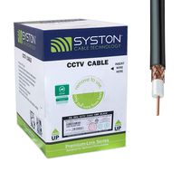 RG59 Dual Shield 3.0 GHz CCTV Coaxial Cable UL CMR/ 20AWG Solid Pure Copper Conductor, 95% CCA Braid in/Outdoor Black 1000ft Box