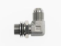 Brennan Industries 7205-06-14-NWO-FG Forged Steel 90 Degree Elbow Conversion Adapter Fitting, 9/16"-18 Male JIC x M14 x 1.5 Male Metric Adjustable O-Ring Boss