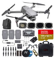 DJI Mavic 2 Pro (20 MP Hasselblad Camera) Ultimate Bundle (3 Batteries, Waterproof Hard Case, 4 ND Filters, 128 GB Extreme microSD Card, Charging Hub and More)