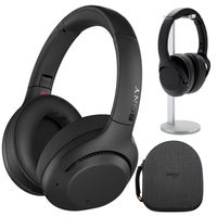 Sony WH-XB900N Extra BASS Wireless Noise Cancelling Headphones (Black) with Hardshell Headphone case and Aluminum Headphone Stand Bundle