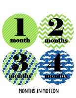 Months in Motion 041 Monthly Baby Stickers Milestone Age Photo Prop Boy Mustache